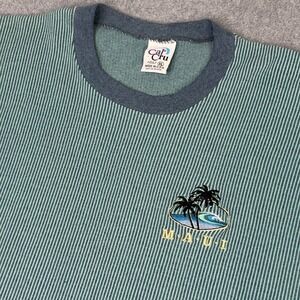 Vintage 80s Cal Cru Tubular TShirt Size‎ XL USA Embroidered Maui Aloha Hawaii